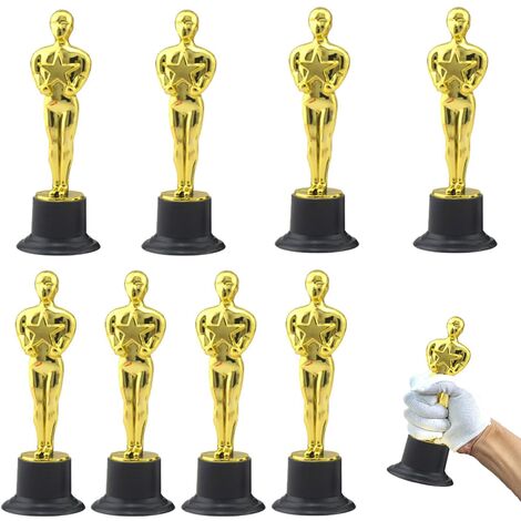 8 Pièces Trophées d'or, Moule de Figurine Oscar, Trophée en Plastique, pour la Cérémonie de Remise des Prix, Les Prix de Fête, la Célébration Sportive