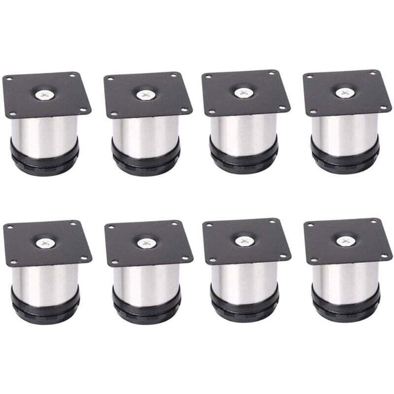 8 Pieds De Meubles RéGlables En Acier Inoxydable,Réglables 50 mm De Hauteur épaissir les pieds d'armoire Pieds de table Pieds de meubles,Acier