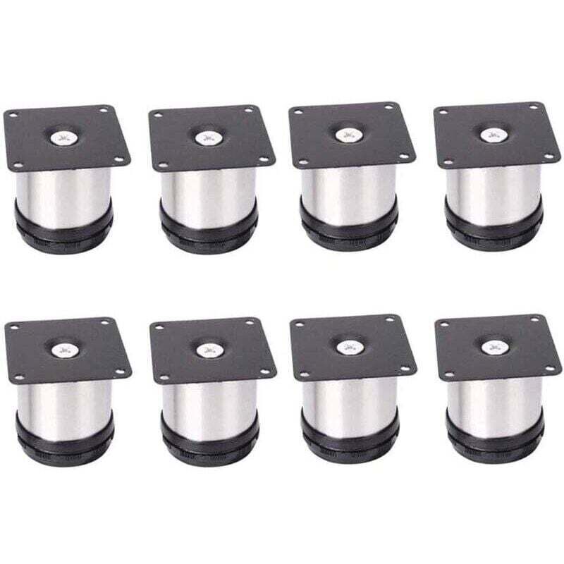 8 Pieds De Meubles RéGlables En Acier Inoxydable,Réglables 50 mm De Hauteur épaissir les pieds d'armoire Pieds de table Pieds de meubles,Acier