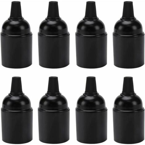 8 Piezas E27 Douille Vintage Noir, E27 Porte-Ampoules Douille, Bakélite Edison Vis E27 Douille, pour Raccord de Douille de Suspension de Bureau à Domicile