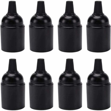 8 piezas E27 Vintage Negro Portalámparas, Portalámparas E27, Tornillo Edison de Baquelita, para Lámpara Colgante de Oficina en Casa