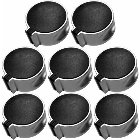 8 Piezas Perilla de Metal Universal Adaptadores de Perilla de Estufa de Gas Negro de 8 mm Interruptor de Control Cerraduras de Superficie de Control de Cocina para Estufa de Gas y Horno