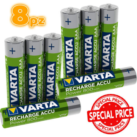 8 Pile Varta Mini Stilo Batterie Ministilo Aaa Ricaricabile Ricaricabili 800mah