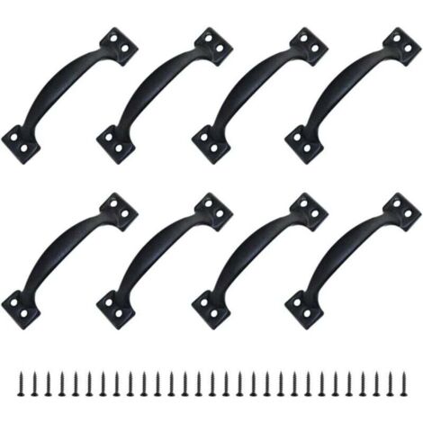 8 Poignées Poignee de Meuble Bouton de Porte Poignee Entraxe Rustiques en Alliage de Zinc Pour Cuisine Porte de Grange Jardin Remise (120MM)
