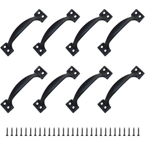 8 Poignées Poignee de Meuble Bouton de Porte Poignee Entraxe Rustiques en Alliage de Zinc Pour Cuisine Porte de Grange Jardin Remise (120MM)