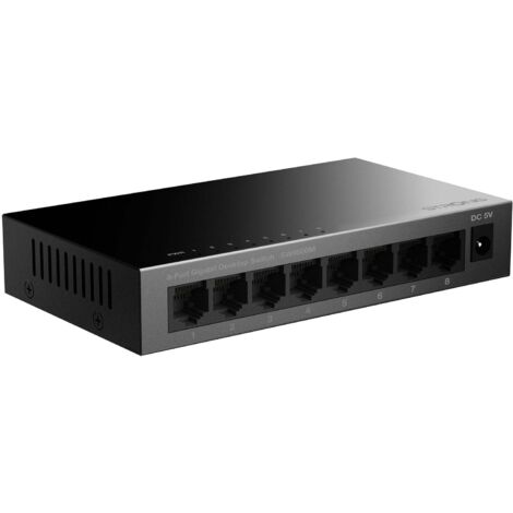 8 port gigabit switch metall schwarz