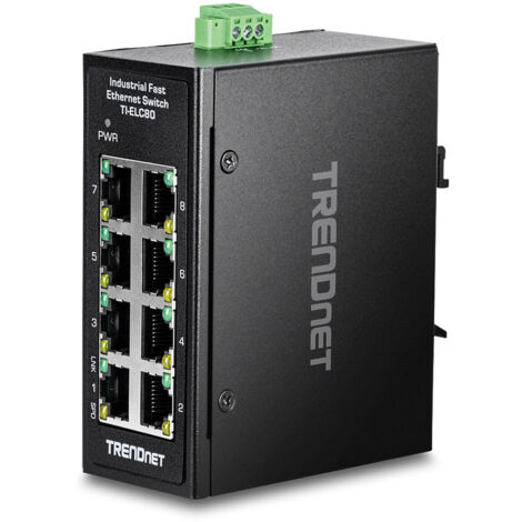 8-PORT INDUSTRIAL FAST ETHERNETPERP DIN-RAIL MINI SWITCH
