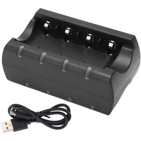 8-Port-Schnellladegerät mit USB-Anschluss, kompatibel mit RCR123A, 16340, 16350 und 16360, rutschfest