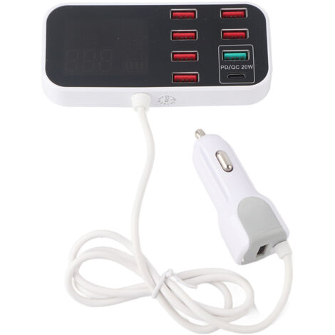 8-Port-Schnellladestation mit Digitalanzeige für iPhone/Android