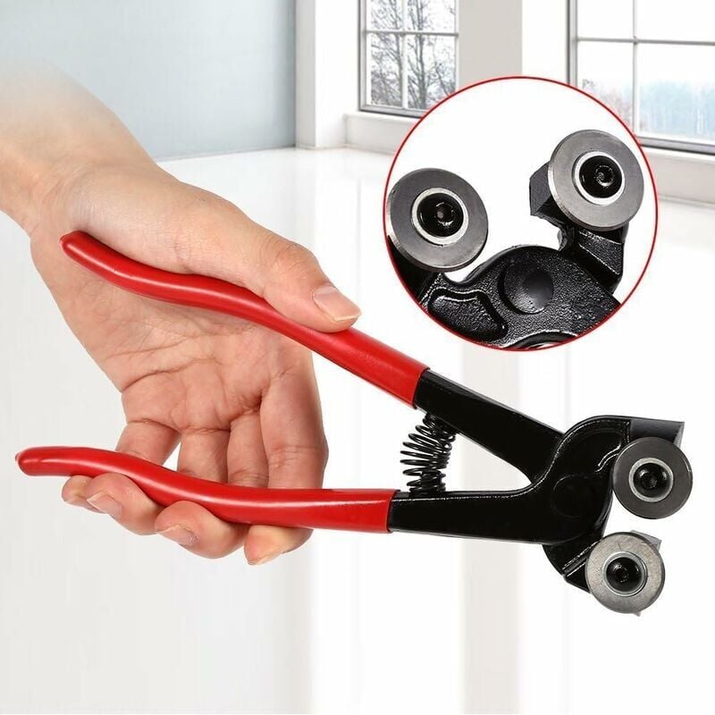 8 pouces mosaïque ronde bouche double roue pince ciseaux bricolage outil de coupe