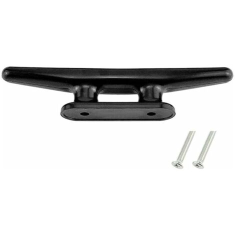 8 pouces Noir Taquets D'amarrage Corde de Bateau, MoreChioce Bateau Cleat Marine Steel Deck Heavy Dossier Dock Cleat en Nylon pour Accessoires Marins pour Ligne de Pont de Yacht Marin