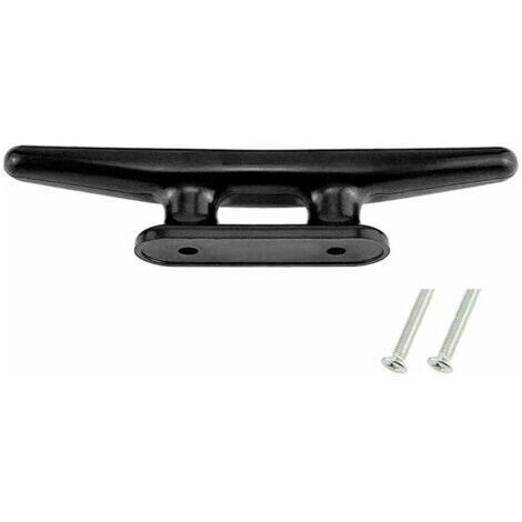 8 pouces Noir Taquets D'amarrage Corde de Bateau, MoreChioce Bateau Cleat Marine Steel Deck Heavy Dossier Dock Cleat en Nylon pour Accessoires Marins pour Ligne de Pont de Yacht Marin
