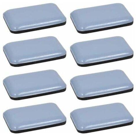 8 Protectores de suelo autoadhesivos rectangulares de teflón PTFE 35 x 25 mm para parquet, patas de sillas, muebles