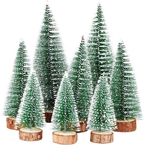 8 pz 3 taglie Mini albero di Natale artificiale Mini albero di Natale verde Mini albero di Natale Piccola decorazione di Natale Numero 10/15/20 cm c