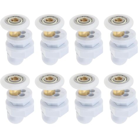 8 rodillos de 23 mm para puertas de ducha de baño, poleas para puertas corredizas de vidrio, ruedas de repuesto ultra silenciosas de 23 mm de diámetro para puertas de ducha y baños de vapor.