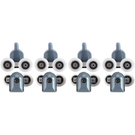 8 roulettes doubles pour portes de douche, poulies et galets de remplacement pour cabines de douche