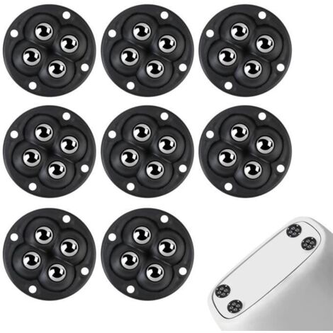 8 Roulettes Pivotantes Auto-Adhésives à 360 Degrés, Mini Roulette Meuble Rouleaux à Billes Roulettes pour Meubles