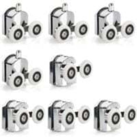 8 ruedas corredizas para puerta de ducha, de aleación de zinc, de 23 mm de diámetro, de repuesto para baño.