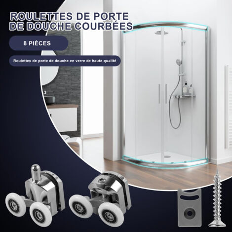 8 rulli per porta doccia scorrevole, rullo per porta doccia scorrevole in lega di zinco da 23 mm di diametro per bagno