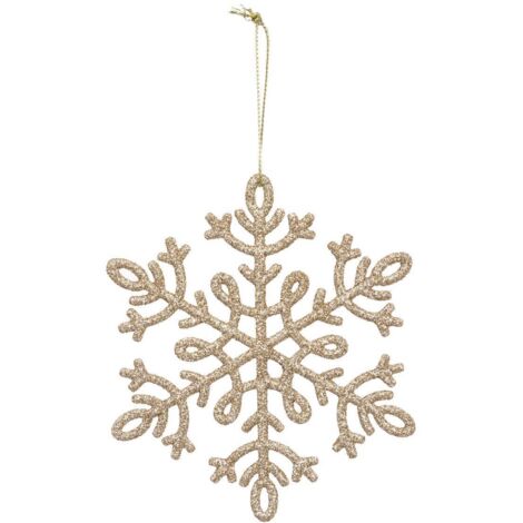 8 Schneeflockensujets 10cm Plastik Gold - Feeric lights & christmas
