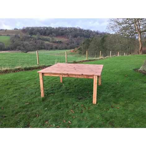 8 Seat Square Dining Table - W160 x D175 x H80 - Fully Assembled