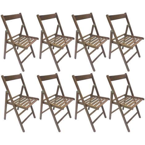 8 sedie pieghevole sedia birreria in legno di faggio marrone noce richiudibile per campeggio casa ospiti catering
