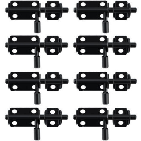 8 serrature per porte interne, pratici chiavistelli per porte, chiavistelli per porte esterne per armadi, cassetti e giardino, in acciaio inossidabile, nere