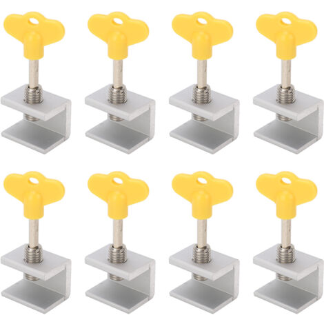 8 Serrures Coulissantes en Alliage d'Aluminium Ajustables pour Fenêtres, Verrouillage Vertical/Horizontal, Installation à 1 Trou, Finition Argentée