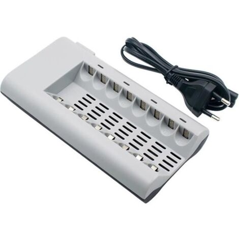 8 slots chargeur de batterie AA - AAA Ni-MH - Ni-Cd piles rechargeables Batterie EU Plug SCY61021101-2942