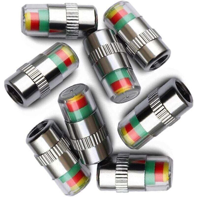 Image of 8 stücke 3 Farben Auto Reifendruck Anzeige Ventil Stem Caps