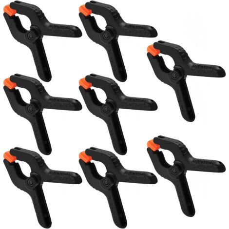 8 Stück 5 cm lange Federklemmen, schwarze Nylon-Kunststoff-Federklemmen, für DIY-Projekte und Fotostudios
