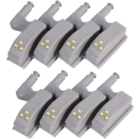 8 Stück Bewegungsmelder-Leuchten, universelle LED-Scharnierleuchten für moderne Küchen, Wohnräume usw. (kaltweiß), Batterien erforderlich