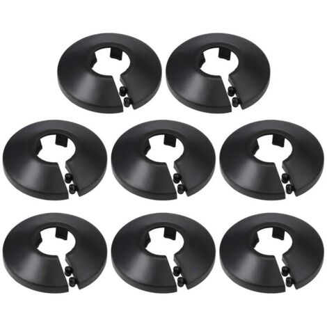 8 Stück dekorative PP-Rohrabdeckung, 16 mm, Heizkörper-Girlande, Wasserrohr-Wandabdeckung, Schwarz