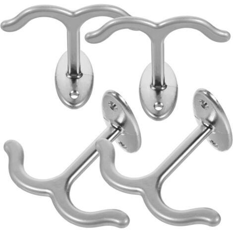 8 Stück Doppelkrallen-Deckenhaken, Garderobenhaken, Unterbau-Kleiderhaken für Accessoires