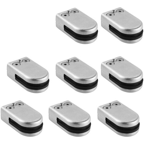 8 Stück Glasklemmen 6-8 mm Glashalterclips aus Edelstahl 304, verstellbare Glasstütze für Balustraden, Treppen und Handläufe