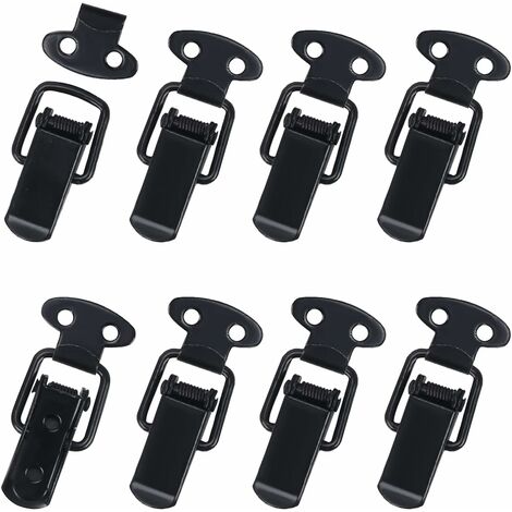 8 Stück Hebelriegel Federriegel Riegelfeder Toggle Black Metal Toggle Latch Latch Toggle Door Tool Chest Drawer Cabinet Iron 47x21mm