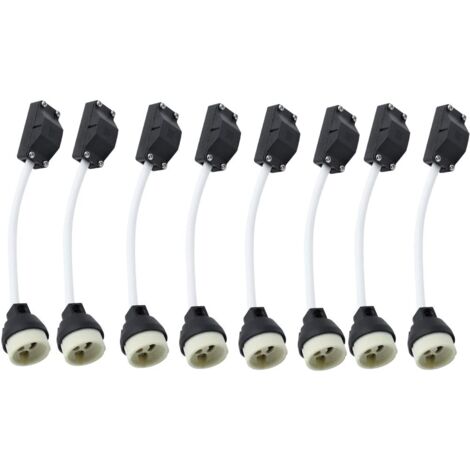 8 Stück Keramik-GU10-Fassungen mit Kabelanschluss, 2 A, 250 V, GU10-Lampensockel-Sockeladapter mit isolierten Kabeln für LED-GU10-Lampen, Halogenlampen, Einbautöpfe