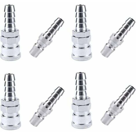 8 Stück Luftschlauch-Kompressor-Armaturen, SH20 + PH20 Luftschlauch-Schnellkupplungen, Luftschlauch-Kompressor-Armaturen, für 9-mm-Schlauch--
