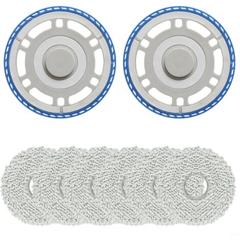 8 Stück Mopptücher mit 2 Stück Ersatzhalterung, Wischplatten für ECOVACS für T30 für OMNI Roboter Staubsauger Ersatzteile, Wischpad Bodenreinigung