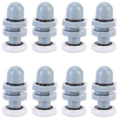 8 Stück robuste Kunststoff-Duschtürschienen, Gleitschienenlager, Ersatzteile für Badezimmerglas (23 mm)