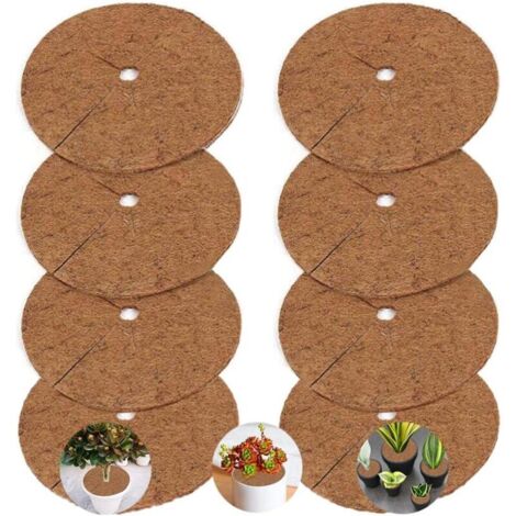 8 Stück Scheiben-Pflanzenmatten, Unkrautvliesmatten, Pflanzenschutzmatten 20 cm