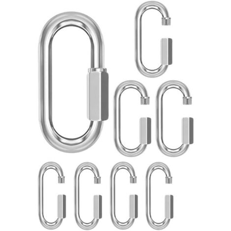 8 Stück Schraubkarabiner Edelstahl Karabinerhaken für Outdoor, Schaukel Camping Kleine Karabiner für Kettenglieder
