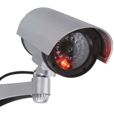 8 Stück Überwachungskamera Attrappe mit roter LED Dummy Fake Kamera batteriebetrieben