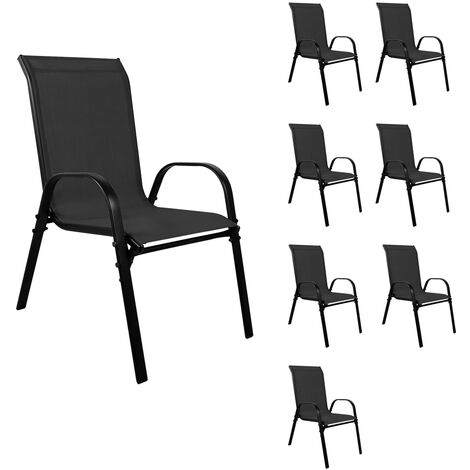 8 Stück XL Stapelstuhl Metall schwarz -DMC330887-8stk-var