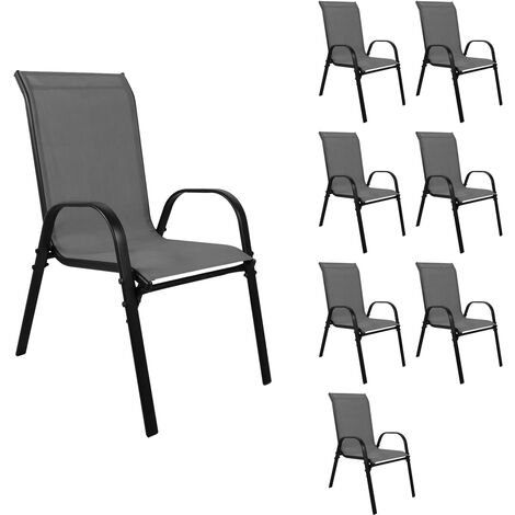 8 Stück XL Stapelstuhl Metall schwarz Textilen -DMC330888-8stk-var