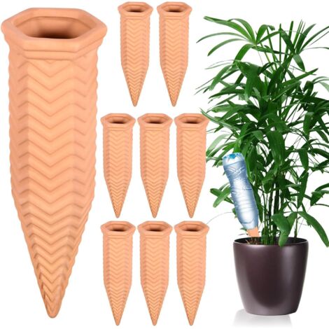 8 Stücke Tonkegel Bewässerung, Pflanzen Bewässerung, Selbstregulierend, Ideal für Zimmerpflanzen Bewässerung, Pflanzenbewässerungssystem für Glas und Flaschen, Urlaubsbewässerung