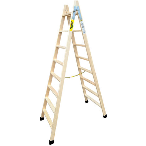 8-stufige Klappleiter Plabell bld-8 Holz 214 x 31/62 cm