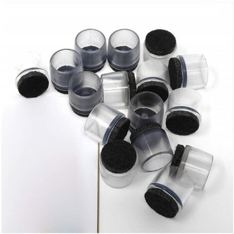 8 Tappi Gamba Sottosedie Feltrini Plastica Rotondo Antiscivolo 22-26mm Graffi