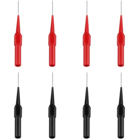 8-teilige Prüfspitze, Edelstahl-Multimeter-Messleitungen, Prüfspitzen, Multifunktions-Testerkabel für Multimeter, Elektriker, Laboratorien (rot und schwarz)