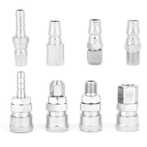 8-teiliges 1/4"-Schnellkupplungsset für Druckluftschläuche